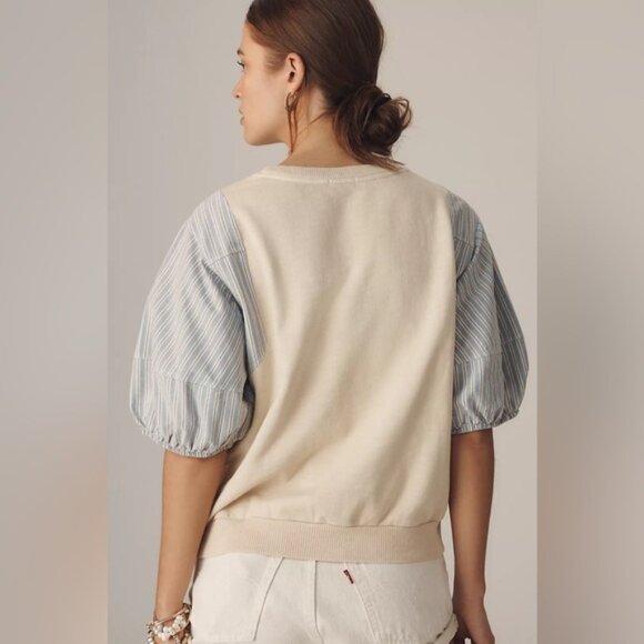 NWT Anthropologie Pilcro XS Woven Puff-Sleeve‎ Top - Picture 7 of 9